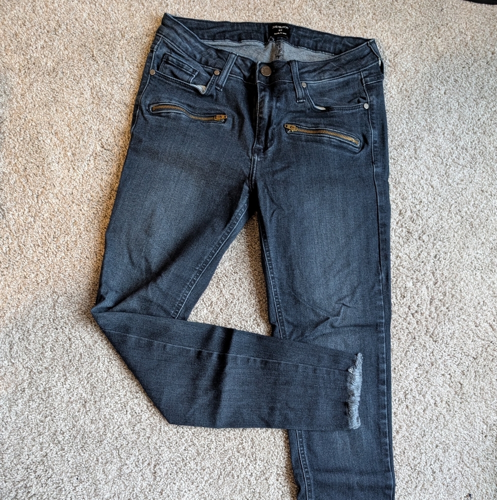 Just Black straight ankle cut dark blue jeans